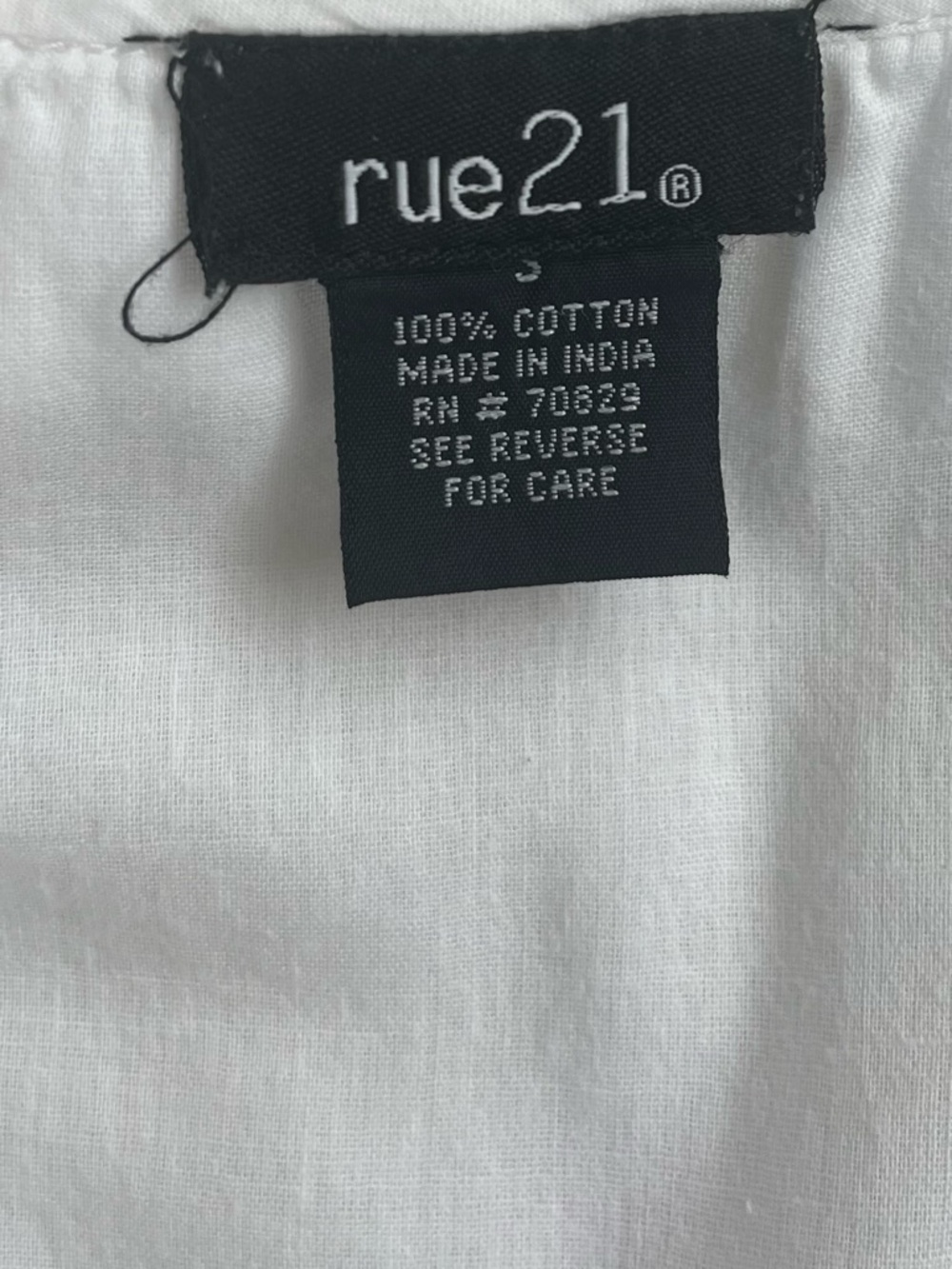 rue21 White Cotton Ruffle V-Neck Babydoll Blouse Top Size S - Picture 4 of 4